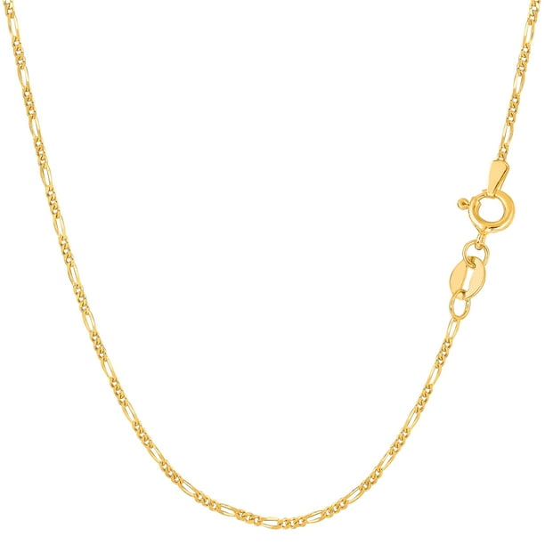 14KT ITALY SOLID Yellow GOLD  WOMEN'S 1.3mm  FIGARO LINK CHAIN NECKLACE  20"